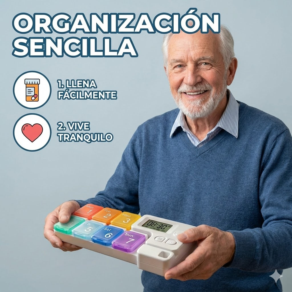 DoseMate™ Pastillero Inteligente con Alarma Sonora Anti-Olvidos