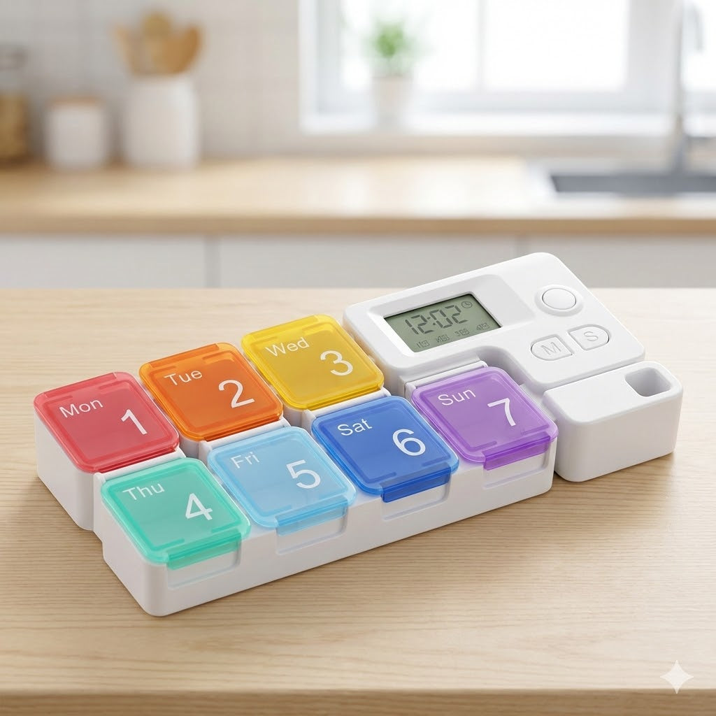 DoseMate™ Pastillero Inteligente con Alarma Sonora Anti-Olvidos